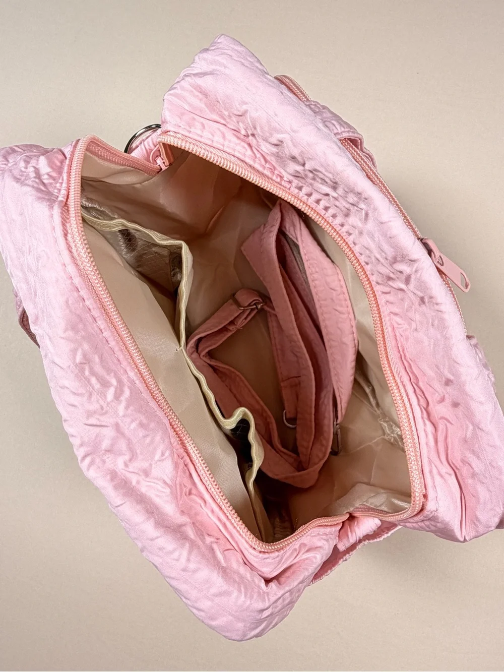 Pink Quilted Mini Diaper Bag / Travel Organizer – Bunny Design